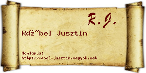 Rábel Jusztin névjegykártya